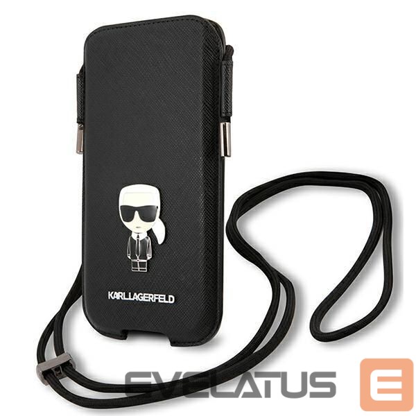 Nugarėlės dėklai Karl Lagerfeld Karl Lagerfeld Torebka KLHCP12MOPHKMK 6,1" czarny/black hardcase Saffiano Ikonik Karl's