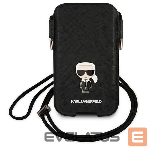 Nugarėlės dėklai Karl Lagerfeld Karl Lagerfeld Torebka KLHCP12MOPHKMK 6,1" czarny/black hardcase Saffiano Ikonik Karl's