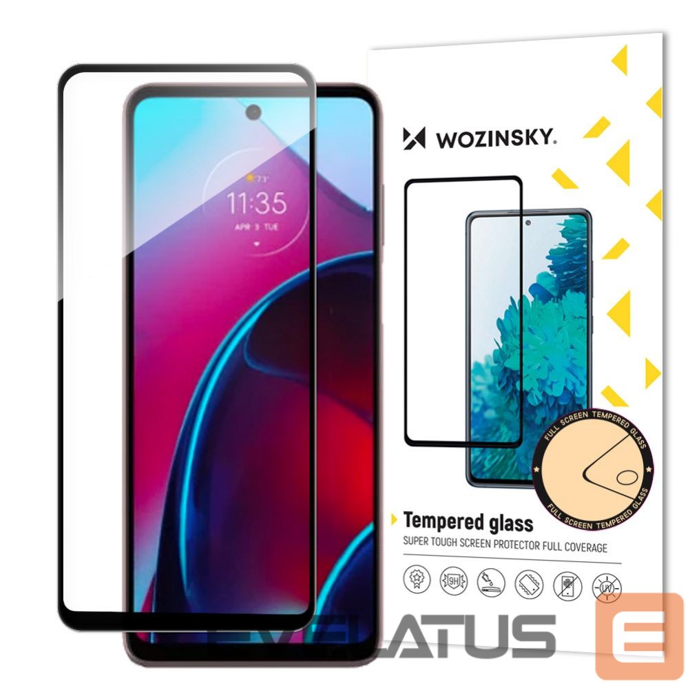 Apsauginiai stiklai Hurtel Wozinsky Full Glue Tempered Glass Motorola Moto G Stylus 2022 9H Full Screen Tempered Glass with Black Frame