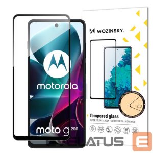 Apsauginiai stiklai Hurtel  Wozinsky Full Glue Tempered Glass Motorola Moto G200 5G 9H Full Screen Tempered Glass with Black Frame 