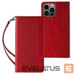 Nugarėlės dėklai Hurtel - Magnet Strap Case Case for iPhone 13 Pro Max Pouch Wallet + Mini Lanyard Pendant Red 