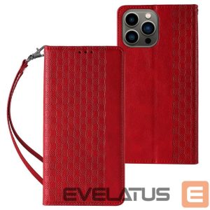 Nugarėlės dėklai Hurtel - Magnet Strap Case Case for iPhone 13 Pro Max Pouch Wallet + Mini Lanyard Pendant Red 