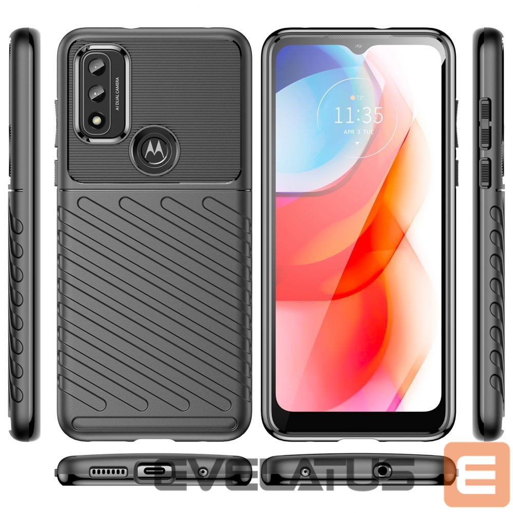 Nugarėlės dėklai Hurtel Thunder Case flexible armored cover for Motorola Moto G Play 2022 black
