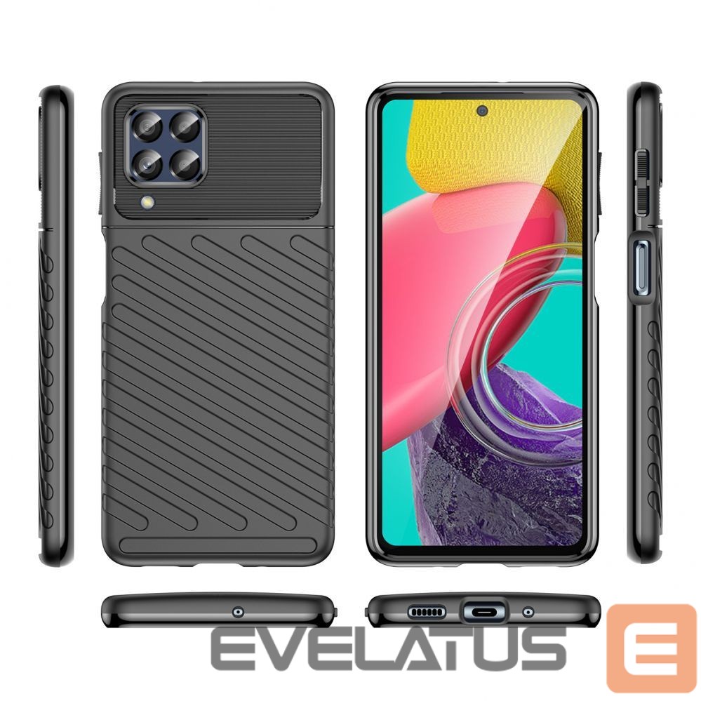Nugarėlės dėklai Hurtel Thunder Case flexible armored cover for Samsung Galaxy M53 5G black