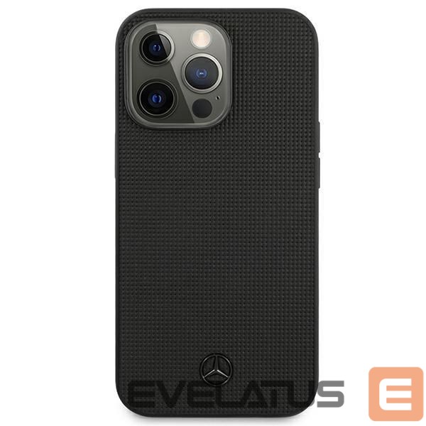 Nugarėlės dėklai Mercedes-Benz Mercedes Leather Meshed Metal Logo Case for iPhone 13 Pro / iPhone 13 - Black
