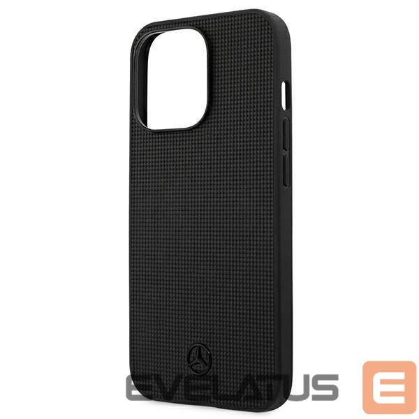 Nugarėlės dėklai Mercedes-Benz Mercedes Leather Meshed Metal Logo Case for iPhone 13 Pro / iPhone 13 - Black