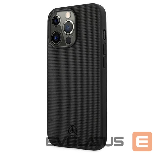 Nugarėlės dėklai Mercedes-Benz Mercedes Leather Meshed Metal Logo Case for iPhone 13 Pro / iPhone 13 - Black