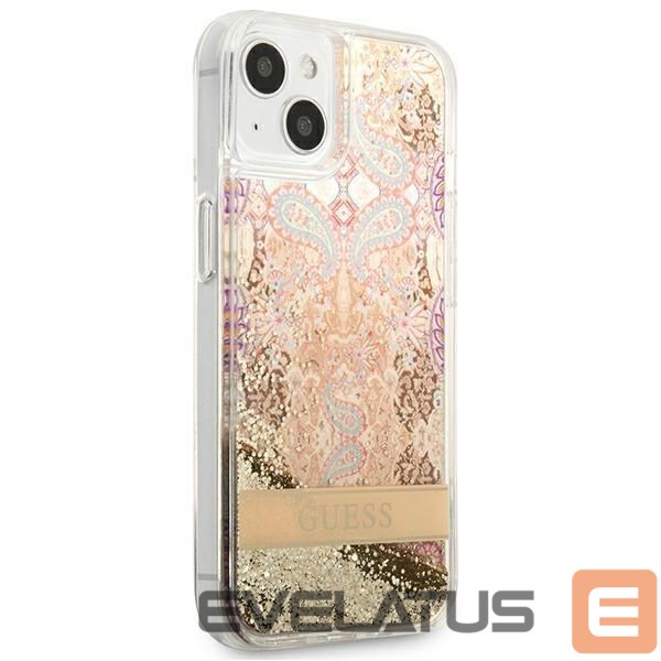 Nugarėlės dėklai Guess Guess GUHCP13SLFLSD iPhone 13 mini 5.4" gold/gold hardcase Paisley Liquid Glitter