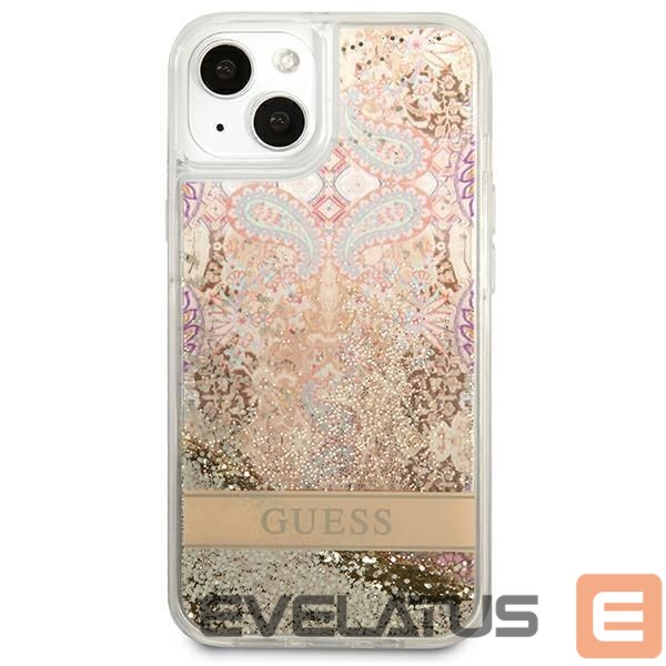 Nugarėlės dėklai Guess Guess GUHCP13SLFLSD iPhone 13 mini 5.4" gold/gold hardcase Paisley Liquid Glitter
