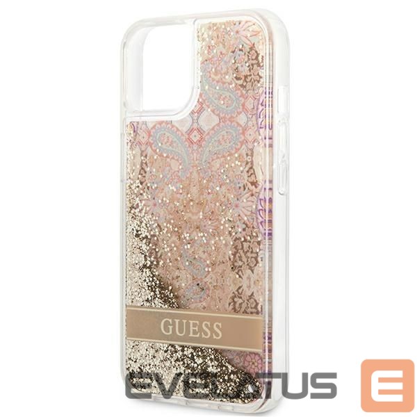 Nugarėlės dėklai Guess Guess GUHCP13SLFLSD iPhone 13 mini 5.4" gold/gold hardcase Paisley Liquid Glitter