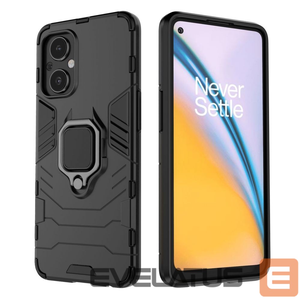 Nugarėlės dėklai Hurtel Ring Armor tough hybrid case cover + magnetic holder for OnePlus Nord N20 5G black