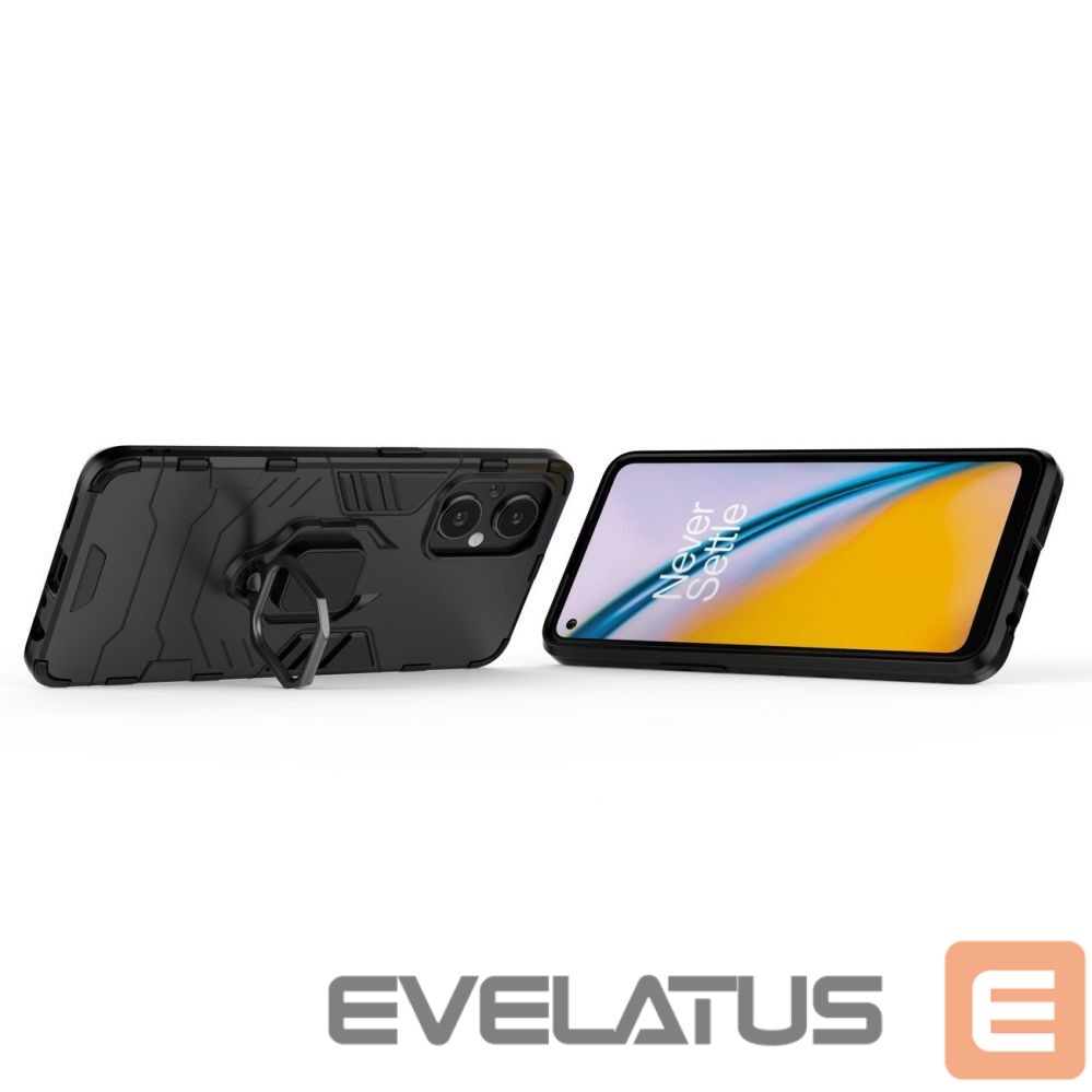 Nugarėlės dėklai Hurtel Ring Armor tough hybrid case cover + magnetic holder for OnePlus Nord N20 5G black