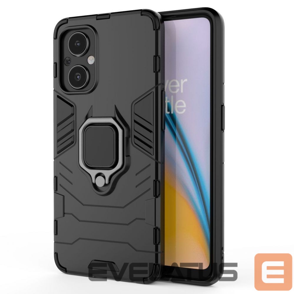 Nugarėlės dėklai Hurtel Ring Armor tough hybrid case cover + magnetic holder for OnePlus Nord N20 5G black