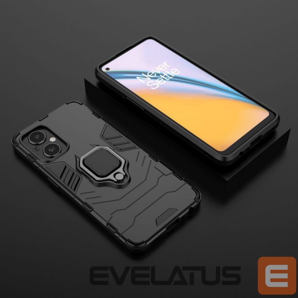 Nugarėlės dėklai Hurtel Ring Armor tough hybrid case cover + magnetic holder for OnePlus Nord N20 5G black