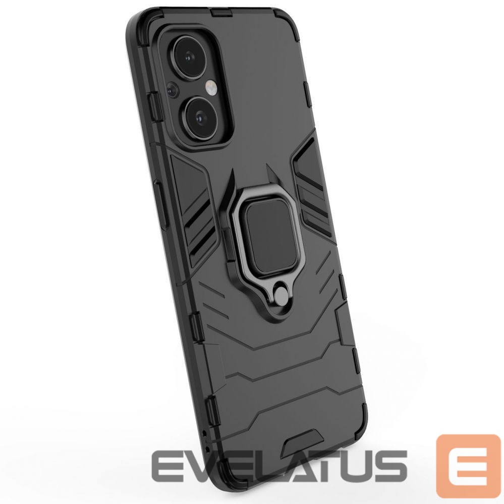 Nugarėlės dėklai Hurtel Ring Armor tough hybrid case cover + magnetic holder for OnePlus Nord N20 5G black