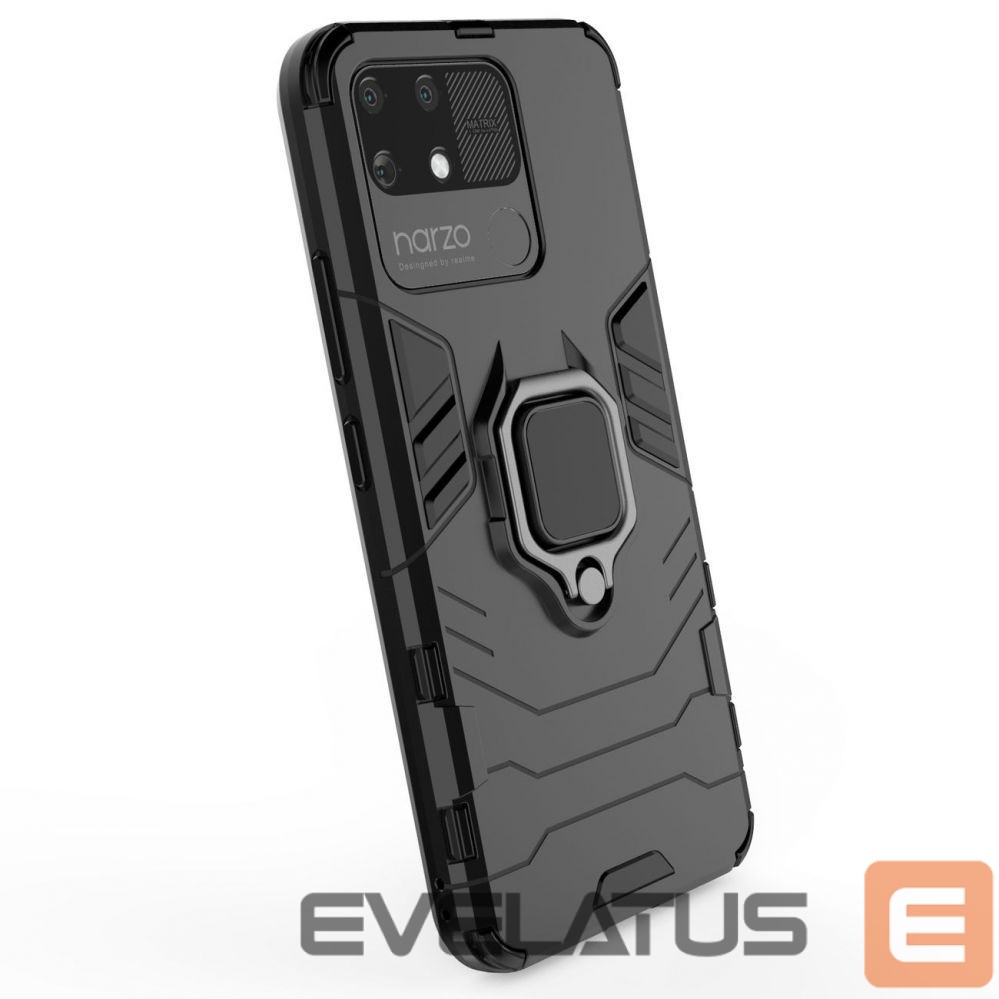 Nugarėlės dėklai Hurtel Ring Armor tough hybrid case cover + magnetic holder Realme Narzo 50A black