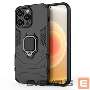 Nugarėlės dėklai Hurtel  Ring Armor case for iPhone 14 Pro armored cover magnetic holder ring black 