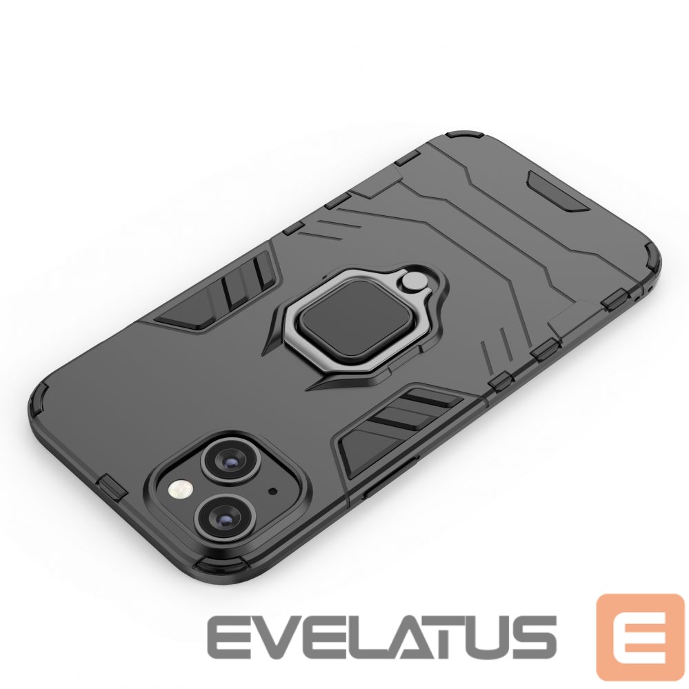 Nugarėlės dėklai Hurtel Ring Armor case for iPhone 14 Pro Max armored cover magnetic holder ring black