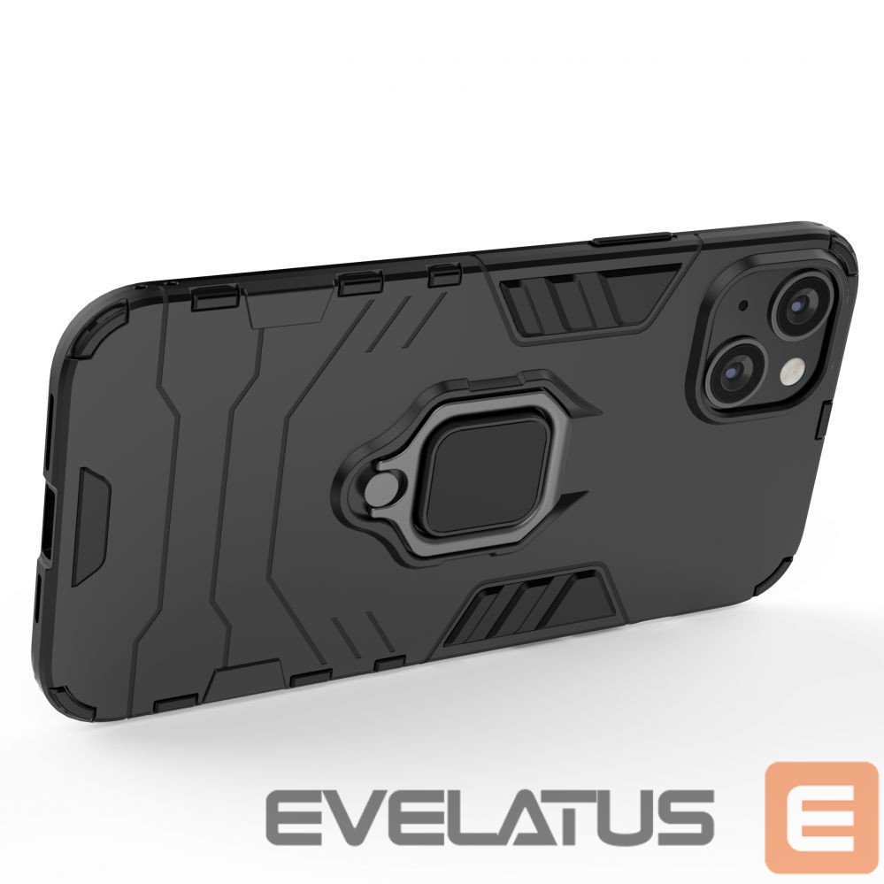 Nugarėlės dėklai Hurtel Ring Armor case for iPhone 14 Pro Max armored cover magnetic holder ring black
