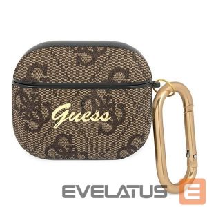 Nugarėlės dėklai Guess  Guess GUA34GSMW AirPods 3 cover brązowy/brown 4G Script Metal Collection