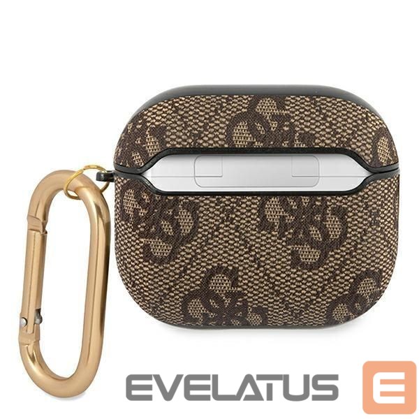 Nugarėlės dėklai Guess Guess GUA34GSMW AirPods 3 cover brązowy/brown 4G Script Metal Collection