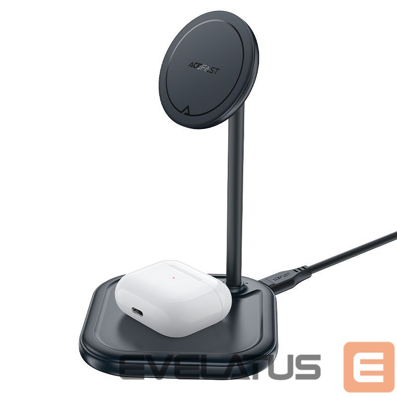 Adapteriai Acefast Acefast 15W Qi Wireless Charger for iPhone (with MagSafe) and Apple AirPods Stand Holder Magnetic Holder Gray (E6 gray)