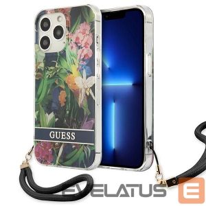 Nugarėlės dėklai Guess  Guess GUHCP13LHFLSB iPhone 13 Pro / 13 6.1" blue/blue hardcase Flower Strap