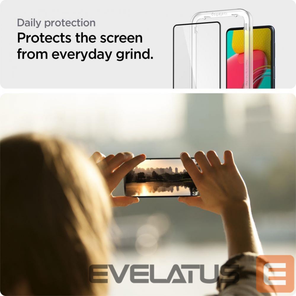 Apsauginiai stiklai Spigen Spigen ALM Glass FC Tempered Glass for Samsung Galaxy M53 5G - Black