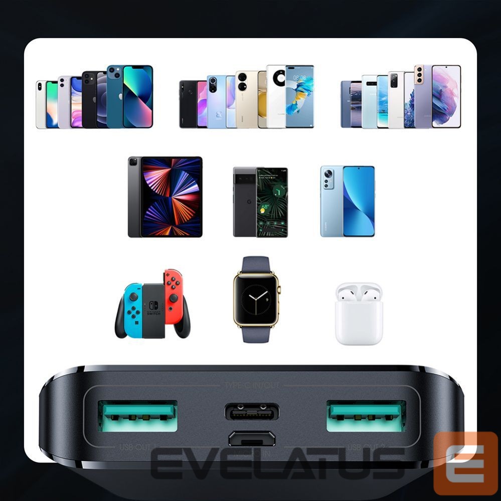Išorinė baterija Joyroom Joyroom powerbank 15W 10000mAh PD QC3.0 AFC black (JR-T013)