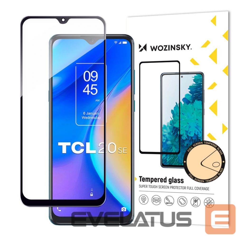 Apsauginiai stiklai Wozinsky Wozinsky Full Glue Tempered Glass Tempered Glass for TCL 20 SE 9H Full Screen with Black Frame