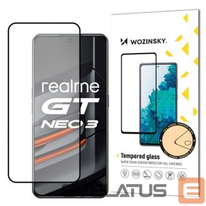 Nugarėlės dėklai Wozinsky  Wozinsky Super Tough Full Glue Tempered Glass Full Screen With Frame Case Friendly Realme GT Neo 3 Black 