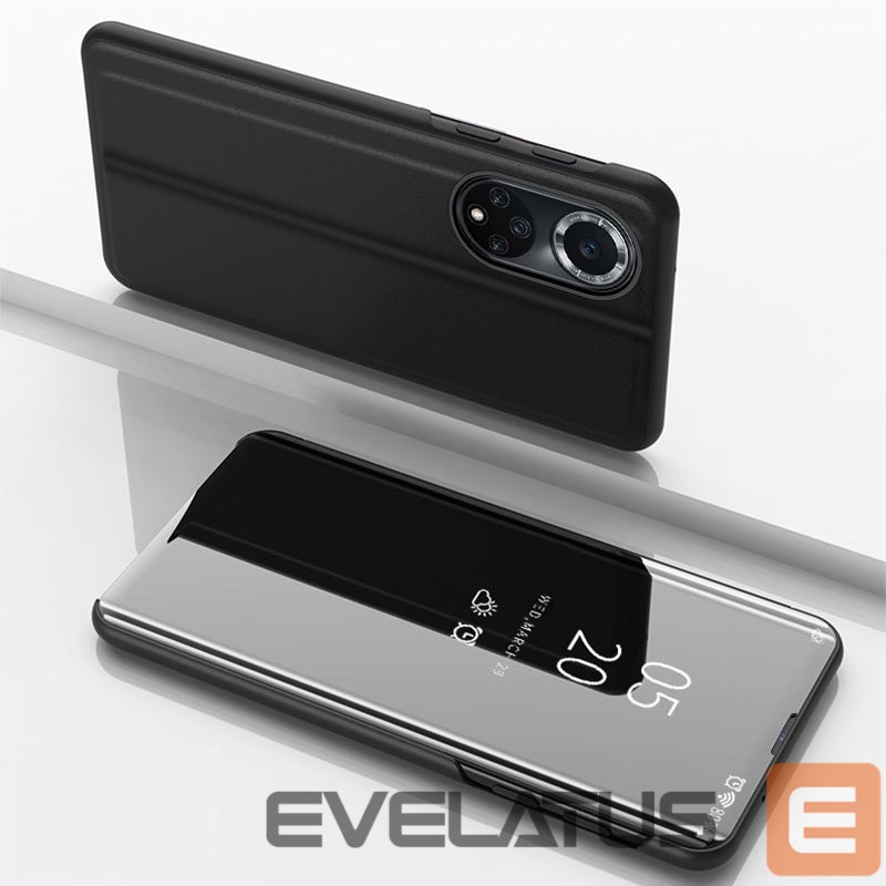 Nugarėlės dėklai Hurtel Clear View Case case for Huawei nova 9 flip cover black