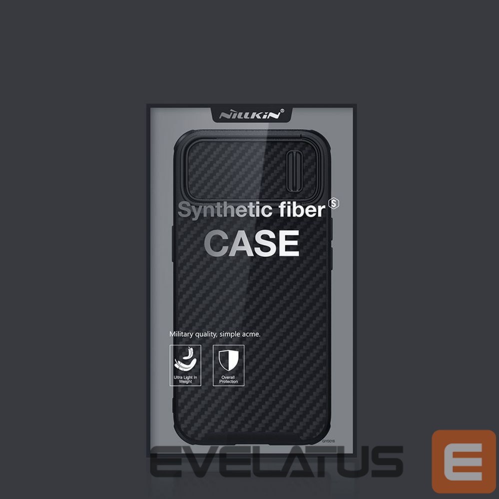 Nugarėlės dėklai Nillkin Nillkin Synthetic Fiber S Case iPhone 14 case with camera cover, black