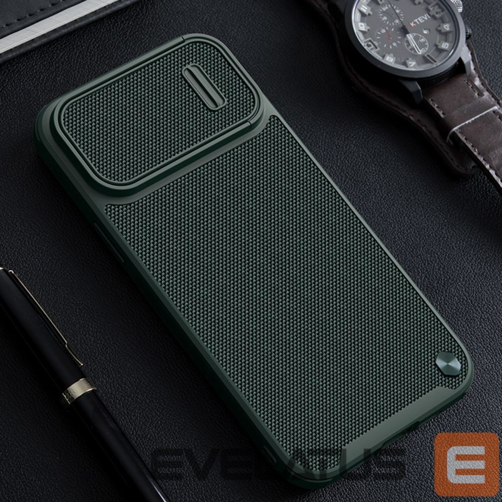 Nugarėlės dėklai Nillkin Nillkin Textured S Case iPhone 14 Pro Max armored cover with camera cover dark green