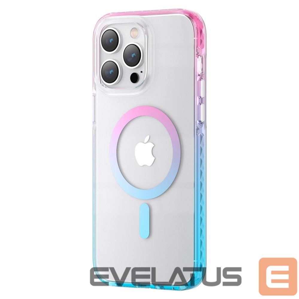 Nugarėlės dėklai Kingxbar Kingxbar PQY Ice Crystal Series magnetic case for iPhone 14 Pro MagSafe pink and blue