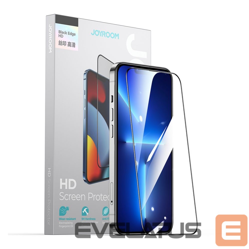 Apsauginiai stiklai Joyroom Joyroom Knight 2,5D TG Tempered Glass for iPhone 14 Plus Full Screen with Frame Transparent (JR-H03)