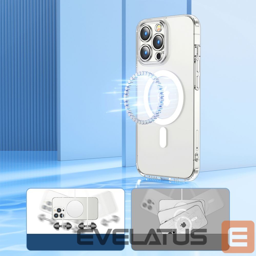 Nugarėlės dėklai Joyroom Joyroom 14D Magnetic Case Magnetic Case for iPhone 14 Plus Compatible with MagSafe transparent (JR-14D7)