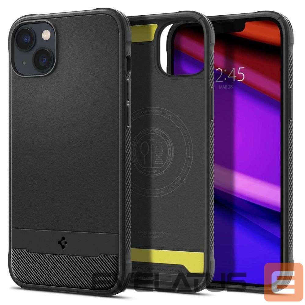 Nugarėlės dėklai Spigen Spigen Rugged Armor Mag Case with MagSafe for iPhone 14 - Matte Black