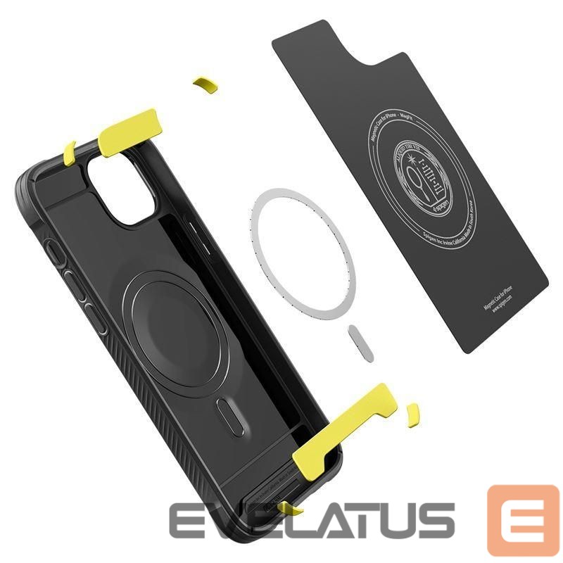 Nugarėlės dėklai Spigen Spigen Rugged Armor Mag Case with MagSafe for iPhone 14 - Matte Black