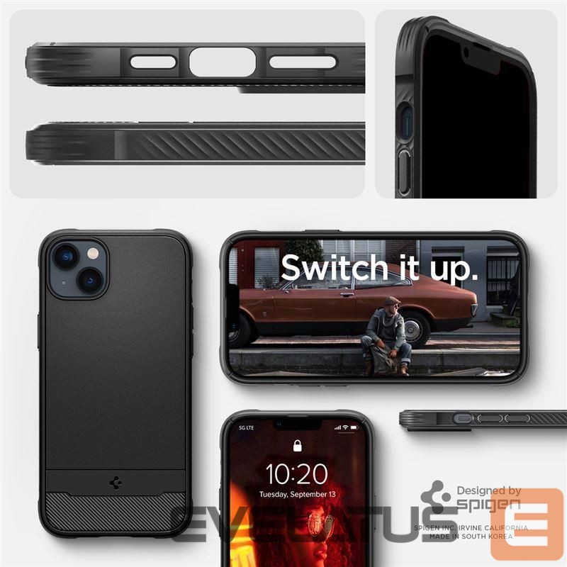 Nugarėlės dėklai Spigen Spigen Rugged Armor Mag Case with MagSafe for iPhone 14 - Matte Black