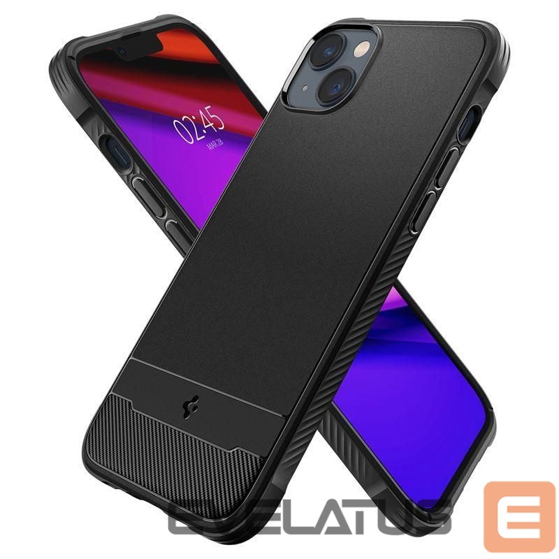 Nugarėlės dėklai Spigen Spigen Rugged Armor Mag Case with MagSafe for iPhone 14 - Matte Black