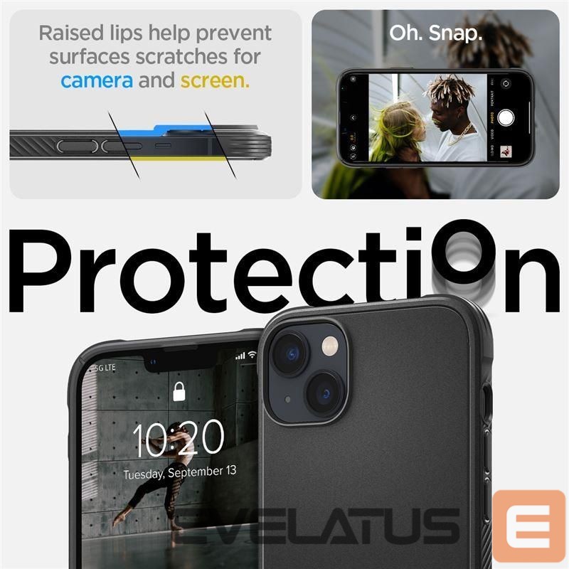 Nugarėlės dėklai Spigen Spigen Rugged Armor Mag Case with MagSafe for iPhone 14 - Matte Black