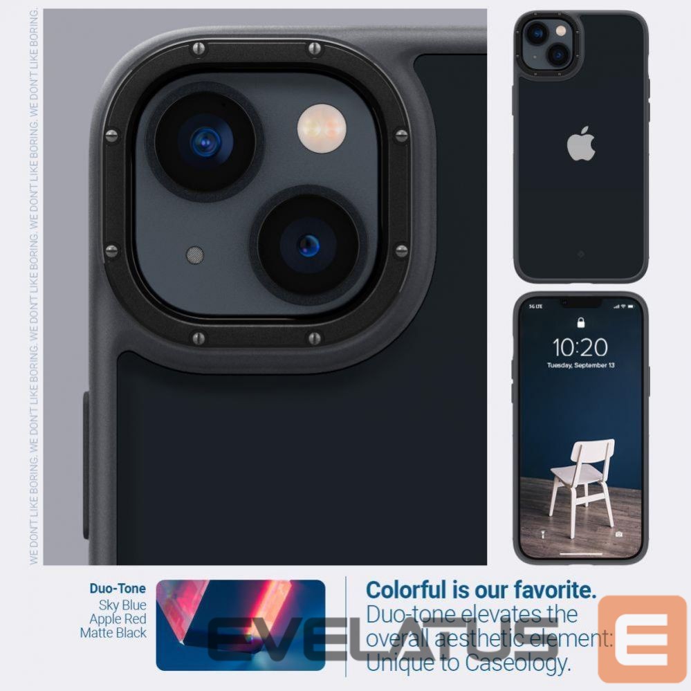 Nugarėlės dėklai Spigen Caseology Skyfall iPhone 14 Plus Case - Matte Black