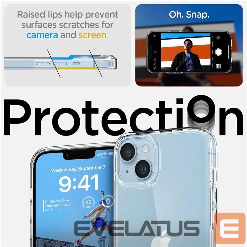 Nugarėlės dėklai Spigen Spigen Ultra Hybrid S Case for iPhone 14 Plus - Clear