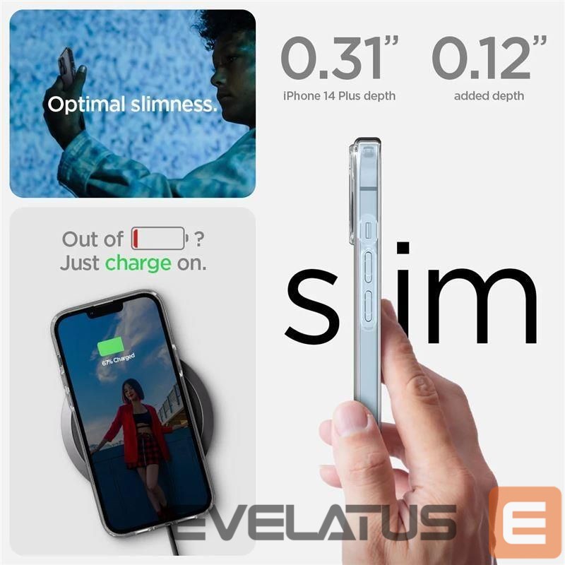 Nugarėlės dėklai Spigen Spigen Ultra Hybrid S Case for iPhone 14 Plus - Clear