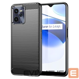 Nugarėlės dėklai Hurtel  Carbon Case case for Realme C35 flexible silicone carbon cover black 
