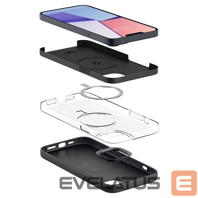 Nugarėlės dėklai Spigen Spigen Silicone Fit Mag Case with MagSafe for iPhone 14 Plus - Black