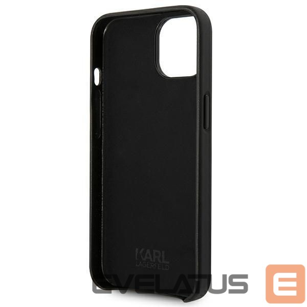 Nugarėlės dėklai Karl Lagerfeld Karl Lagerfeld Leather Perforated Logo Case for iPhone 14 Plus - Black