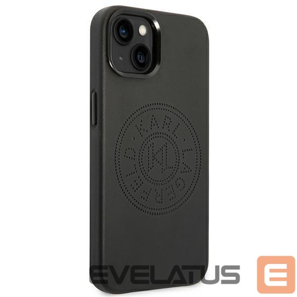 Nugarėlės dėklai Karl Lagerfeld Karl Lagerfeld Leather Perforated Logo Case for iPhone 14 Plus - Black