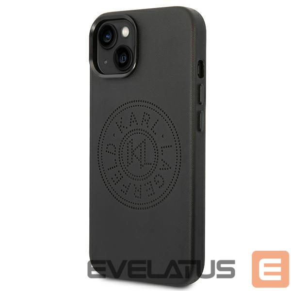 Nugarėlės dėklai Karl Lagerfeld Karl Lagerfeld Leather Perforated Logo Case for iPhone 14 Plus - Black
